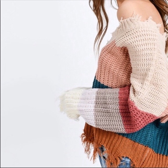 COLORBLOCK Distressed Sweater - Picture 4 of 4